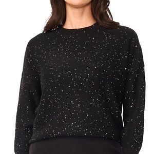Vince Camuto Black Sweater with Sparkle Detail NWT